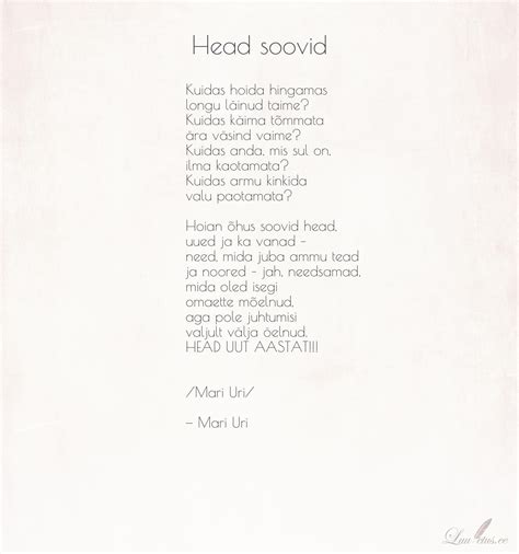 Head soovid .